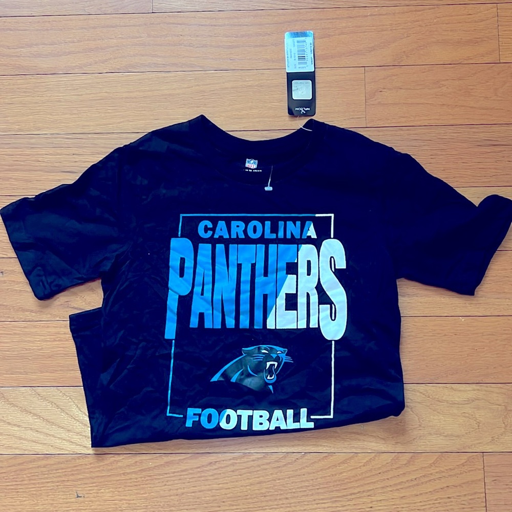 NWT NFL Carolina Panthers black short sleeve tee shirt